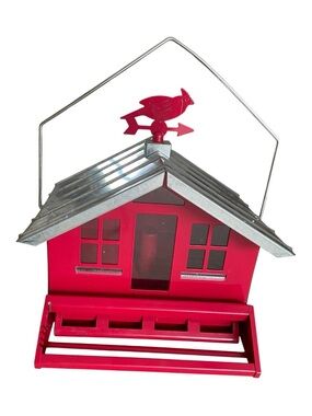 Perky-Pet Squirrel-Be-Gone Wild Bird 8 lb Metal Country House Bird Feeder